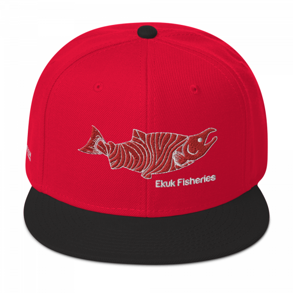 Ekuk Fisheries Red Salmon Logo Snapback Hat - Ekuk Fisheries Gear Shop